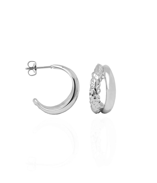 MAR2302 SPLIT EARRINGS SILVER